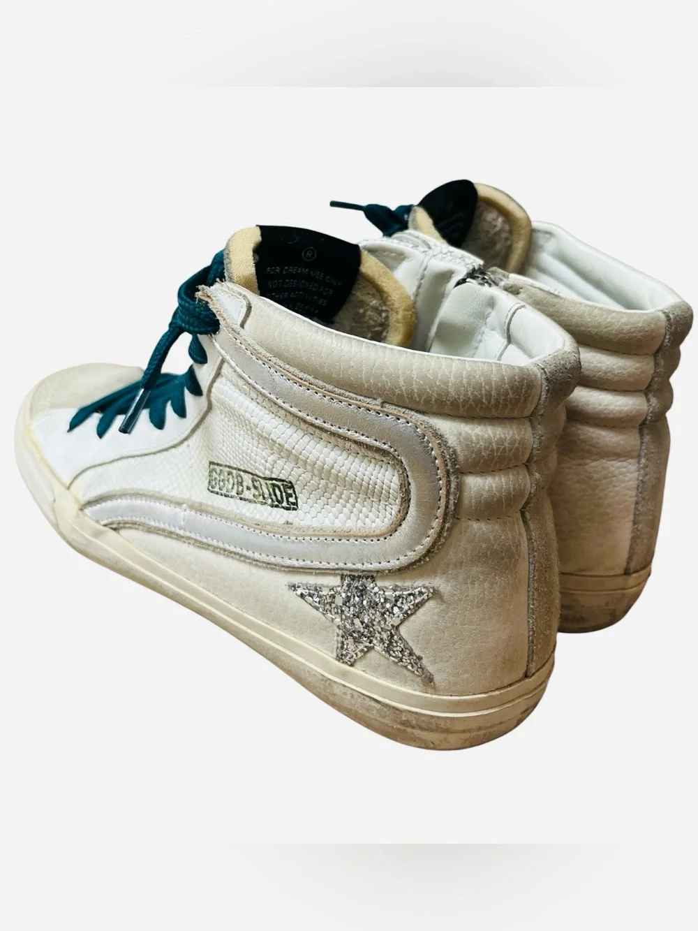 Golden Goose Slide Distressed Leather High Top Sneakers Size 39